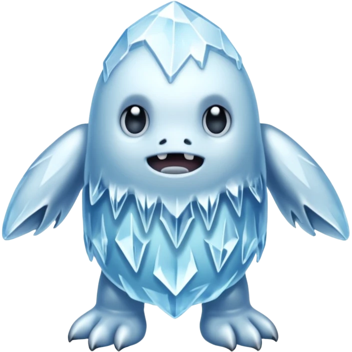 an ice cryptid, cryptid made of ice emoji
