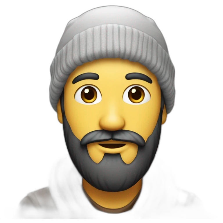 Homme avec un foulard sur la tête et une barbe emoji