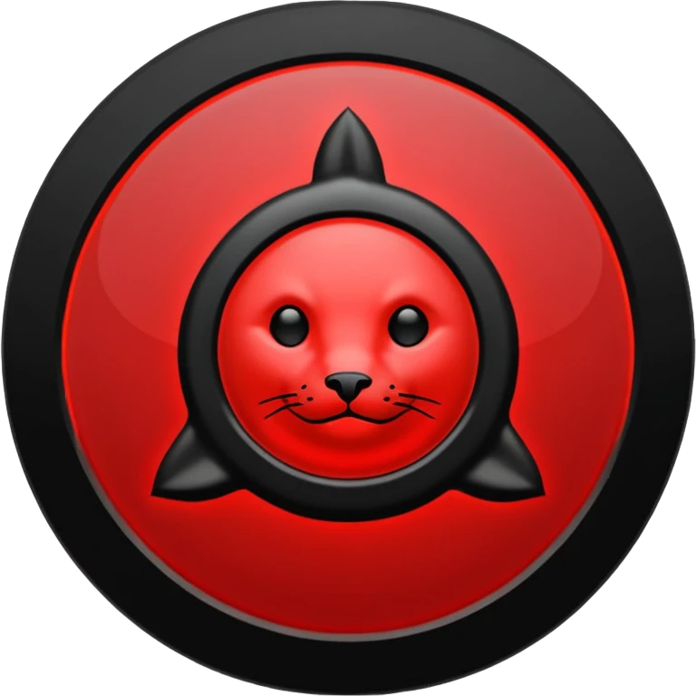 iOS sticker, summoning seal, black circle, red symbol, minimal emoji