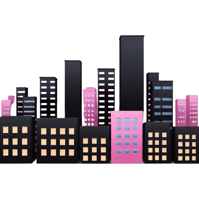 pink sky with black buildings emoji