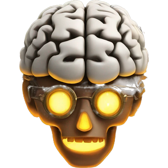 steampunk brain on fire emoji