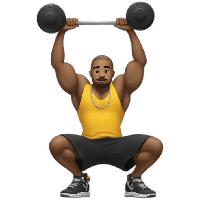 Rapper pushing weights emoji