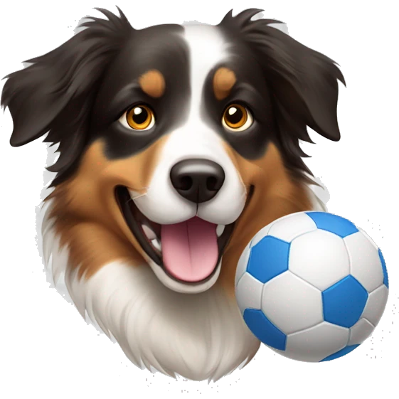 Australian shepherd playing ball emoji