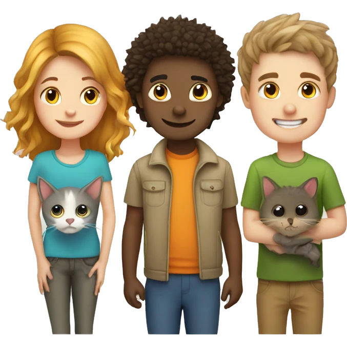 boy, girl, cat, hedgehog emoji