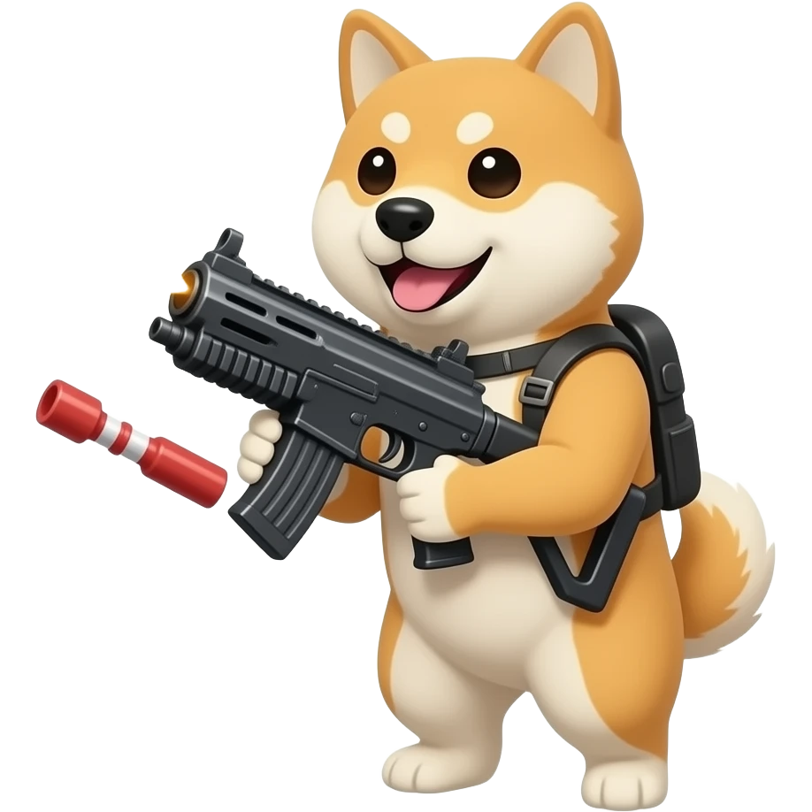 doge with minigun emoji