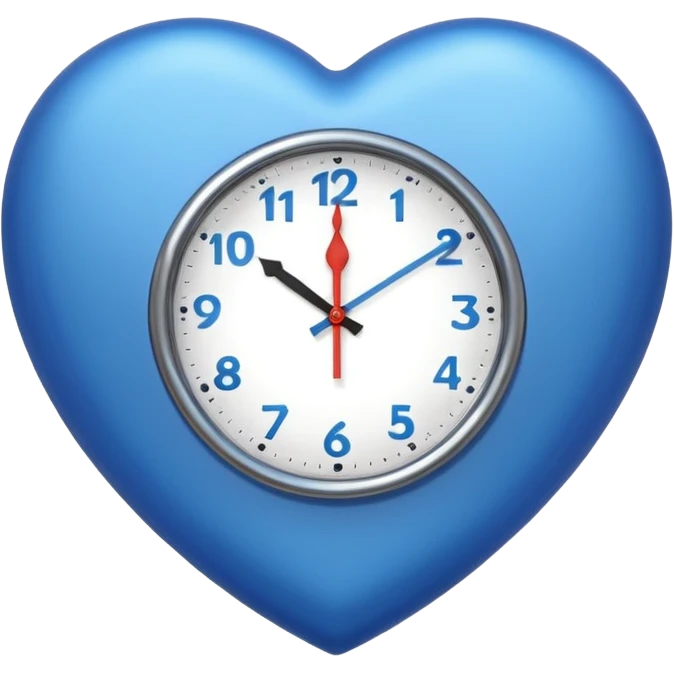 blue heart with a clock emoji