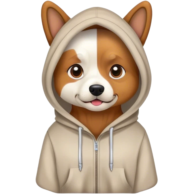 Dog wearing hoodie emoji