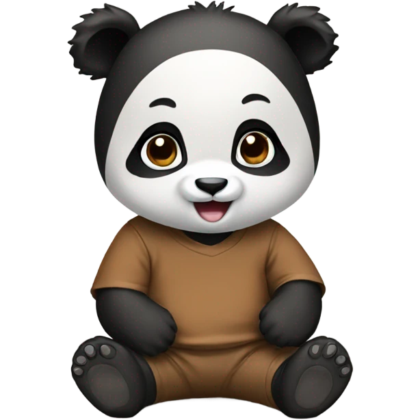 Baby panda with a brown T shirt on  emoji