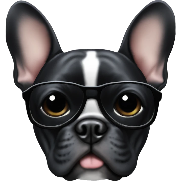 black frenchie with sunglasses emoji