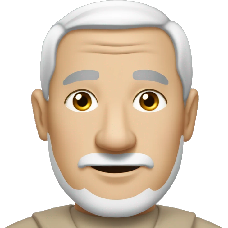 A middle-aged white male friar, sporting a grizzled look, with buzz-cut black hair and a pronounced square jaw. emoji