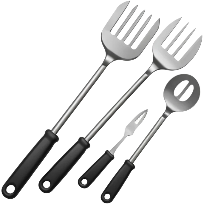 BBQ Tools with Black Plastic Handles emoji