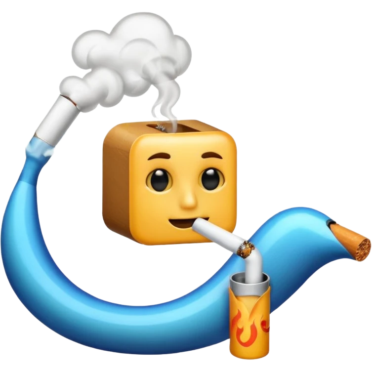wave smoking a cigarette emoji