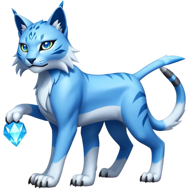 A blue lynx-fakemon-Digimon-creature-hybrid emoji
