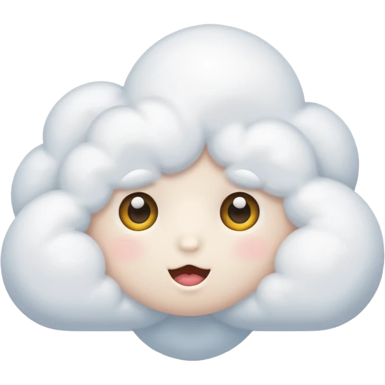 cute White Cloud, eyes,  emoji