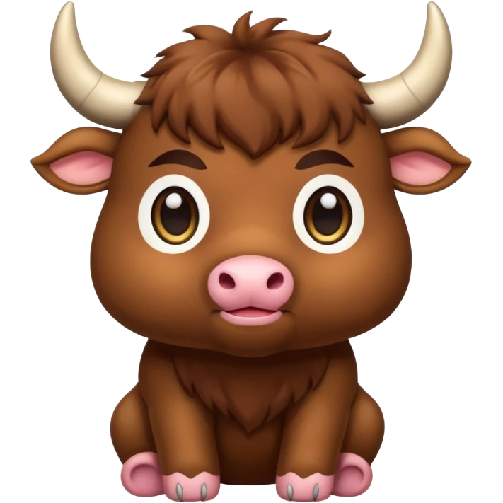 Chibi style Plush bull emoji