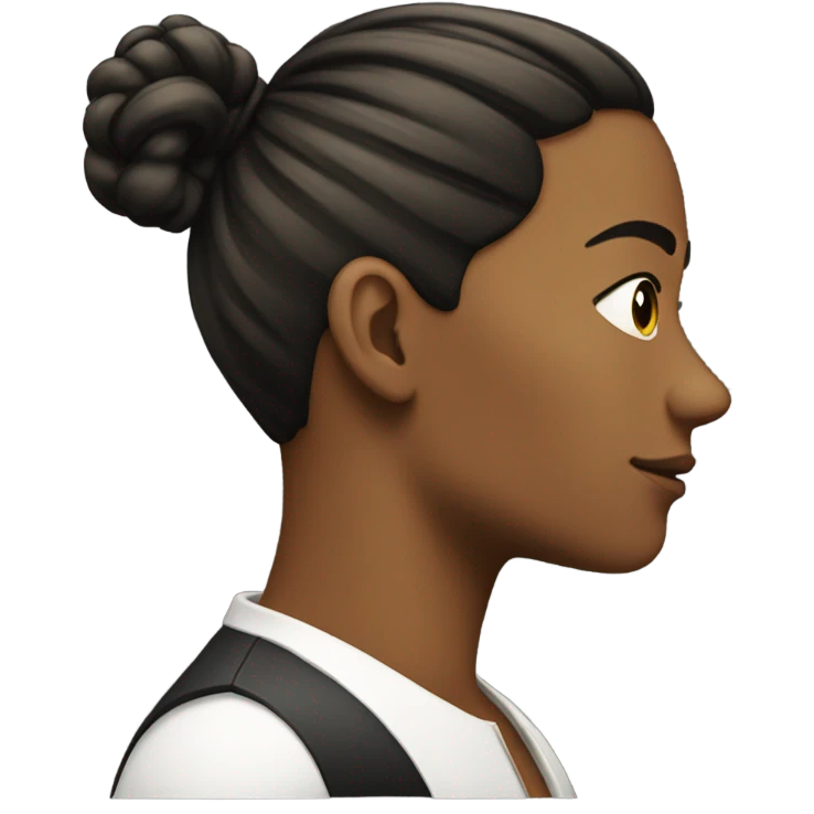 Side profile with high piney tail black at ends emoji