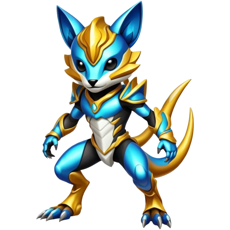 Shiny Epic Edgy Cool Colorful Vibrant Modern Vernid-Protogen-creature-animal, full body emoji