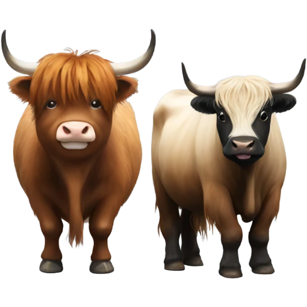 panda and highland cow emoji