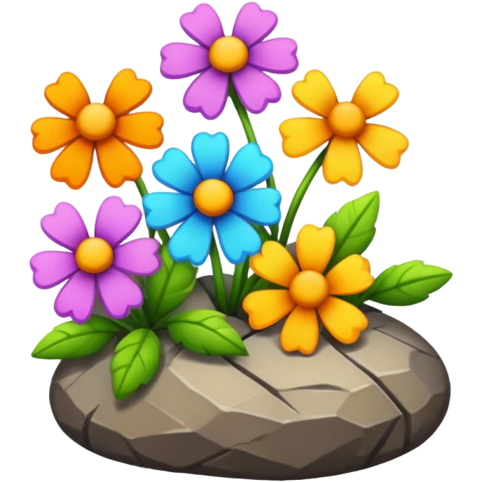  rock flowers emoji