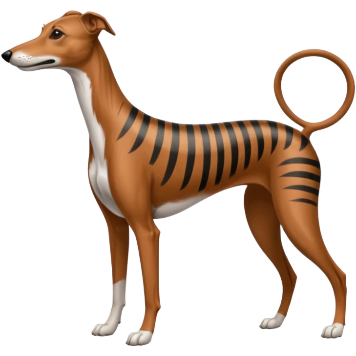 Red brindle greyhound with black brindle stripes emoji