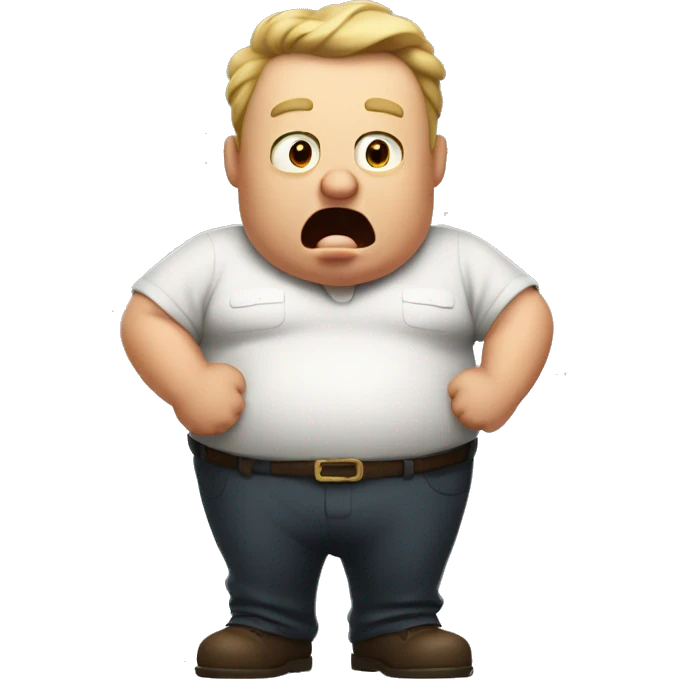 Fat man from the country yelling emoji