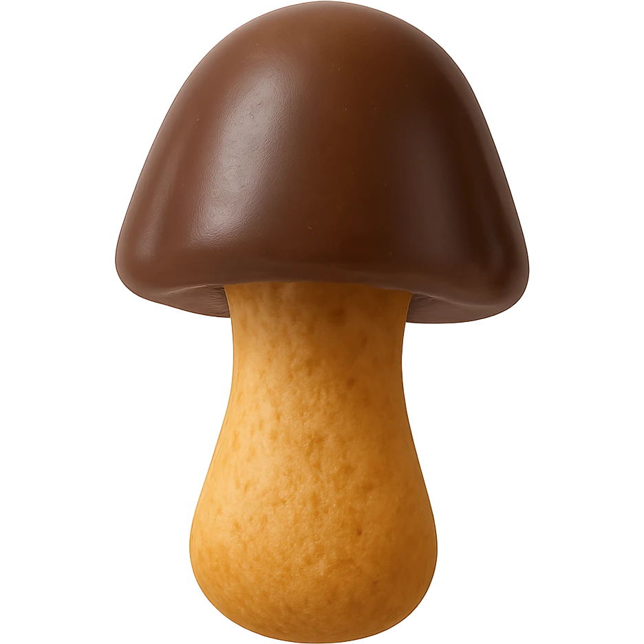 Choco Boy mushroom shaped like a cookie, back view emoji