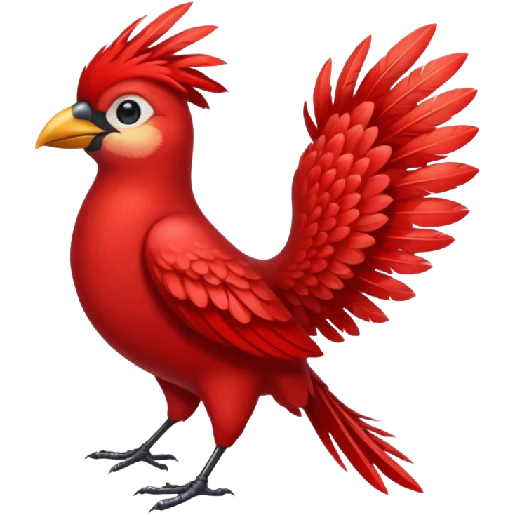 red feathered bird emoji