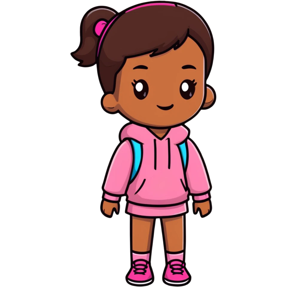 brownskin girl with pink on emoji