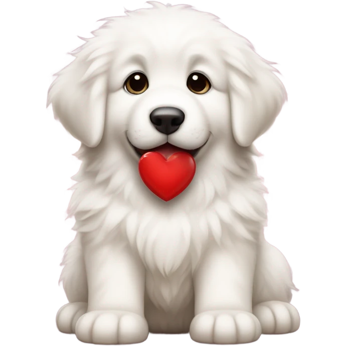Great Pyrenees valentines puppy emoji