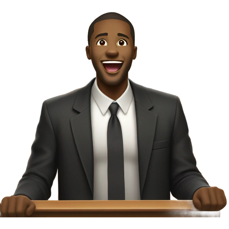 Black male preacher going crazy in worship  emoji
