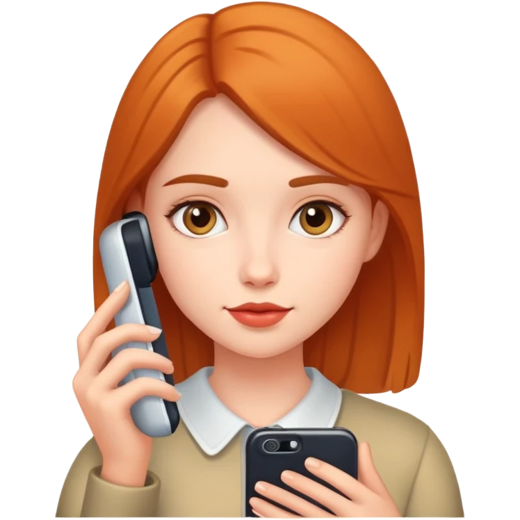 девочка с телефоном emoji