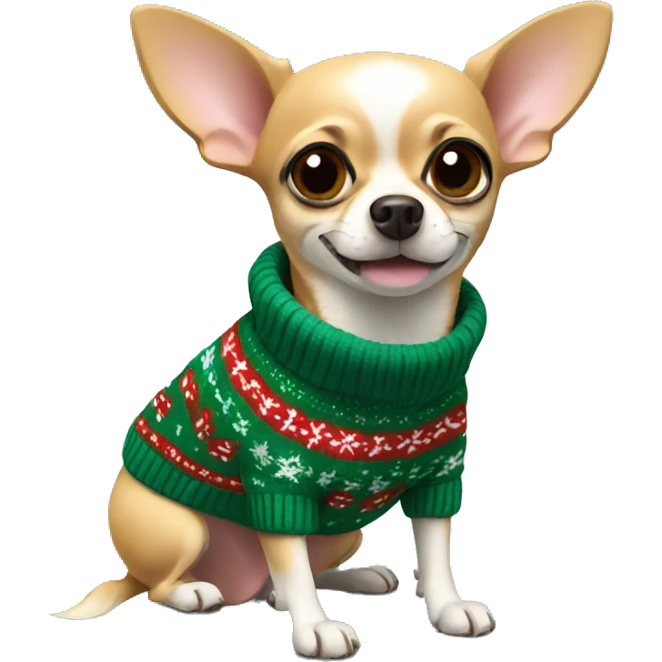 Chihuahua in Christmas sweater  emoji