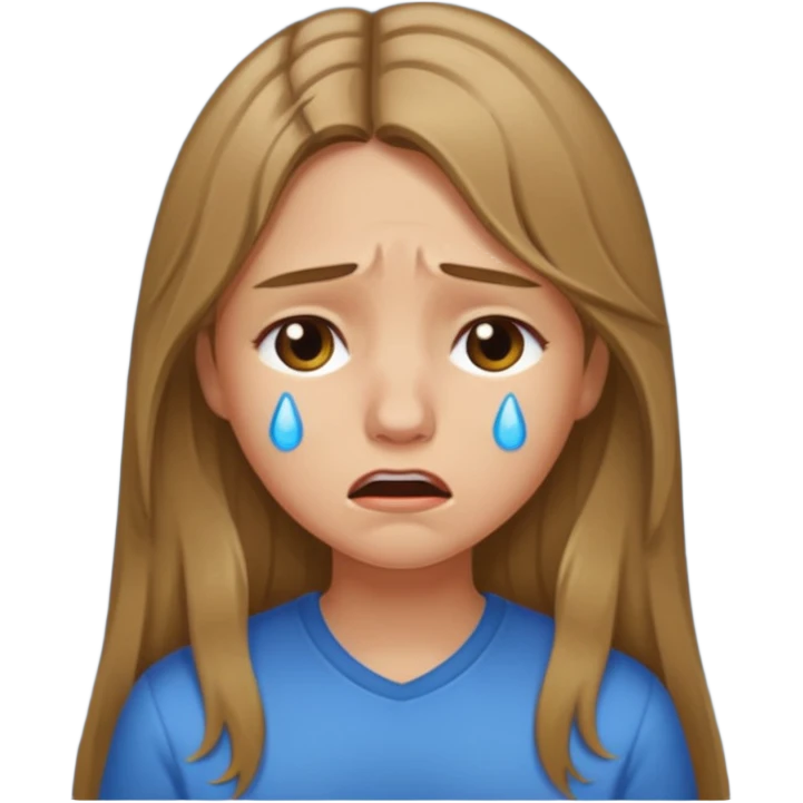 long Bronde hair girl bawling  emoji