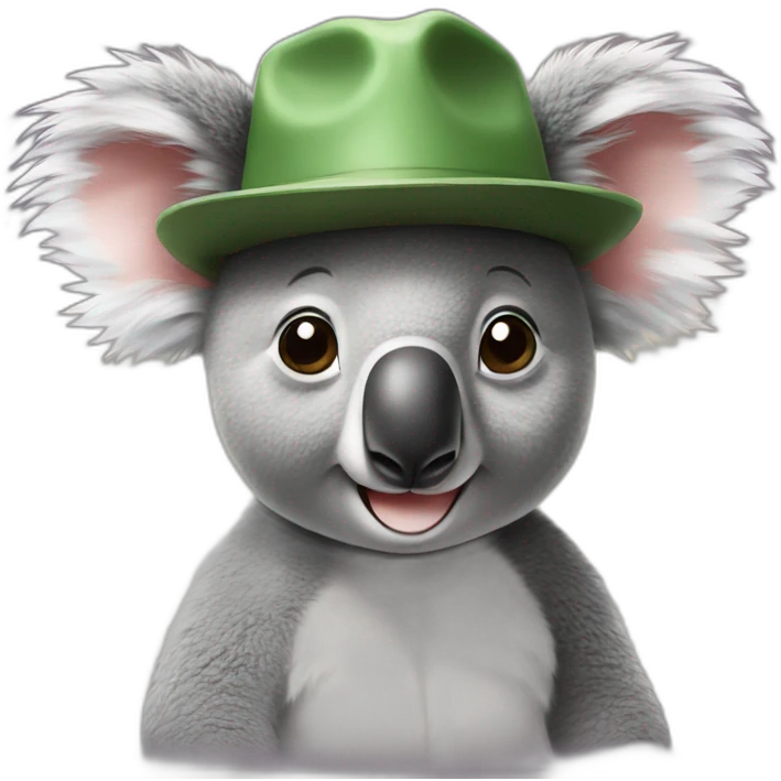 Koala with hat emoji