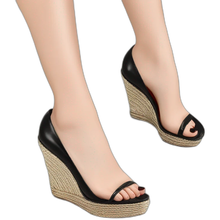 Platform wedges black louboutin emoji