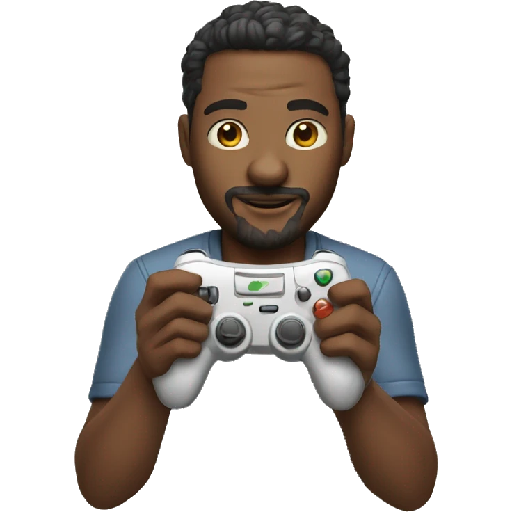 Man playing the video game with controller in hands  emoji
