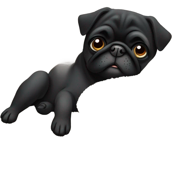 Black pug sleeping emoji