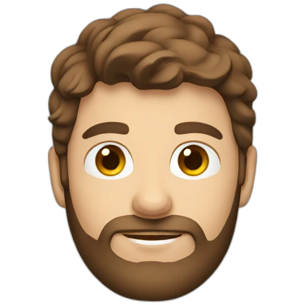 male brown haired skier with brown beard emoji