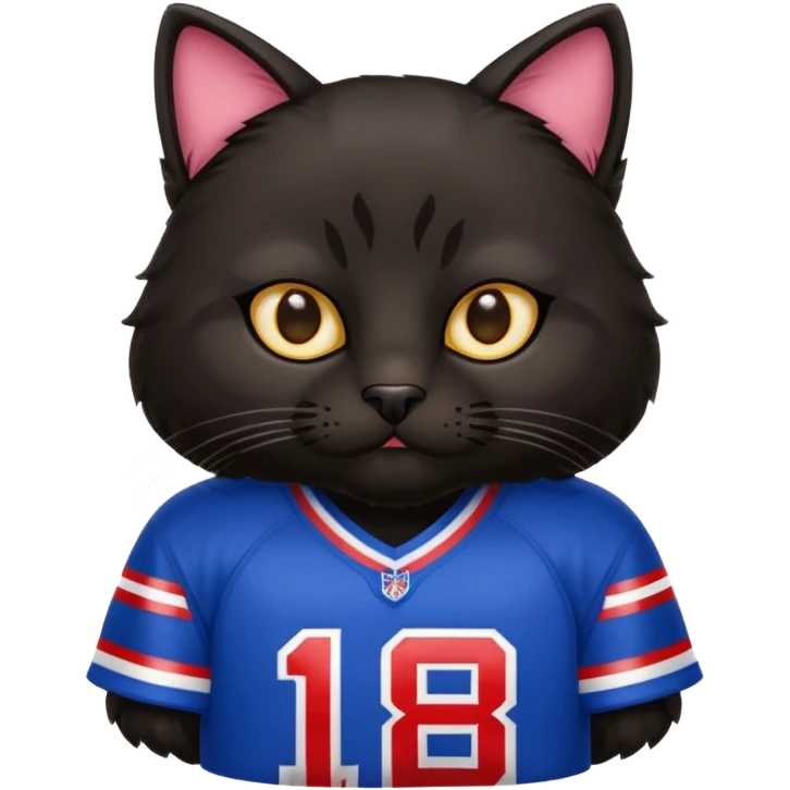 Black cat in buffalo bills jersey emoji