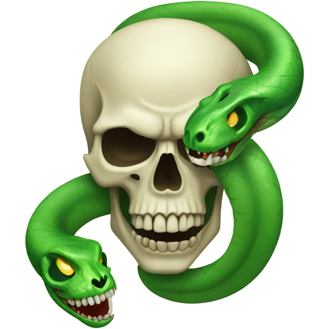 skull with open mouth green snake emoji