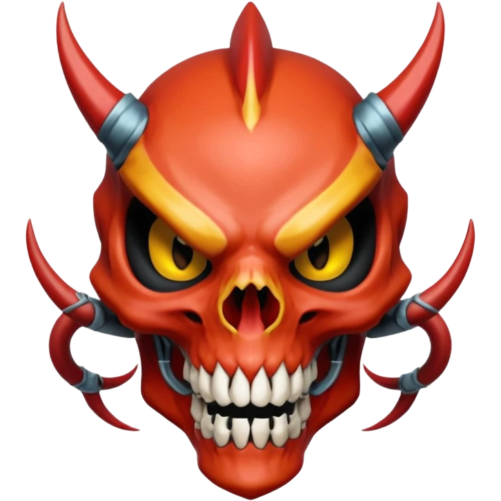 Oily smooth glossy evil sharp edgy badass skeleta skull-face skull-masked skull-headed l Charmeleon-Zeraora-Salandit-fusion, full body emoji