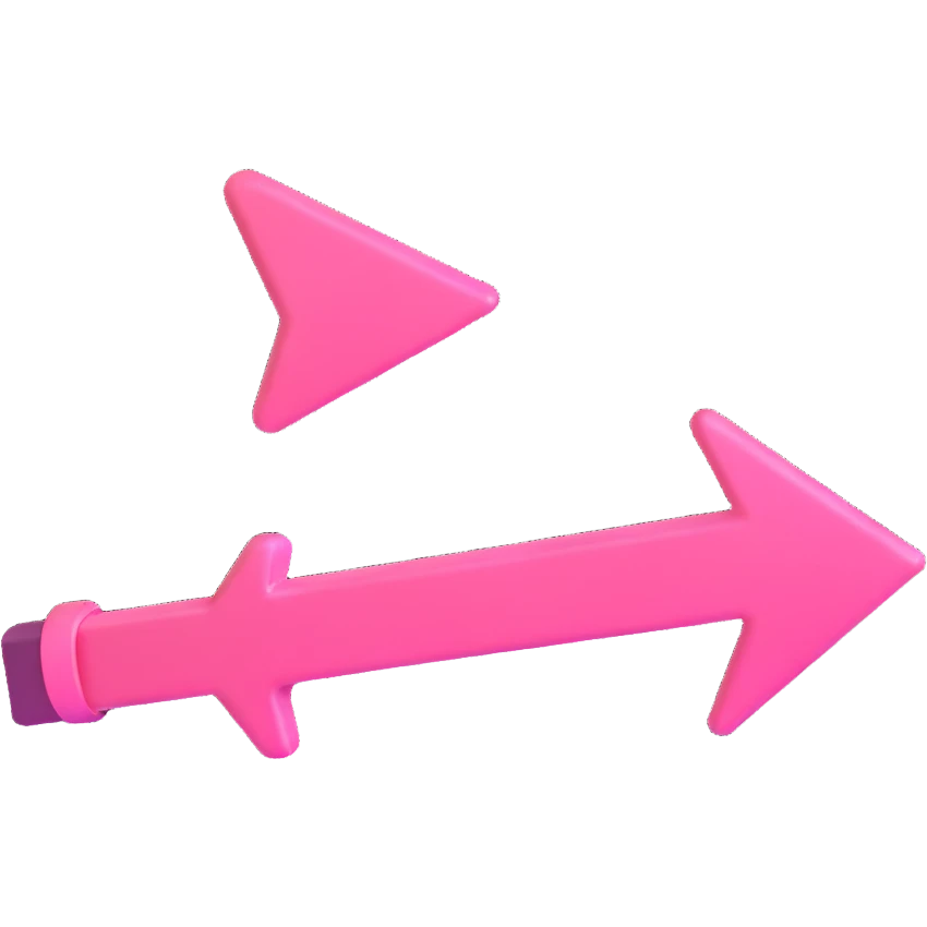cute pink bubbly arrow, bubblegum color, 3D effect, cheerful, no text emoji