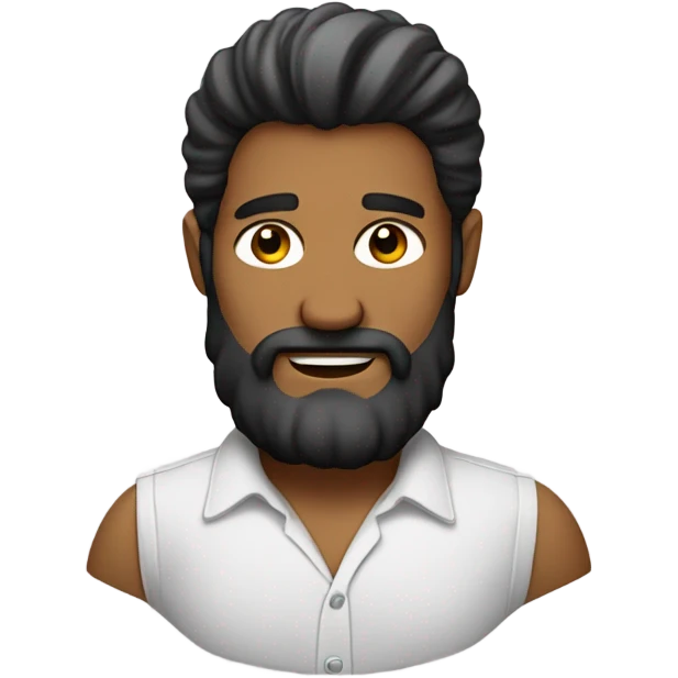 Hombre con barba, poco pelo y camisa  emoji