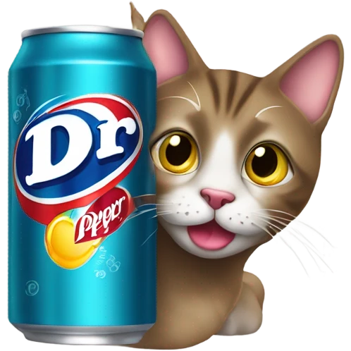 Cat drinking Dr Pepper  emoji