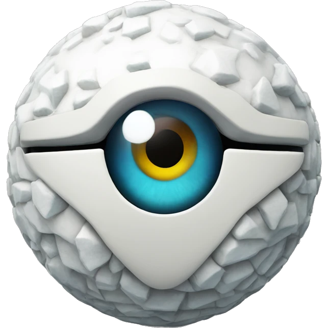 3d sphere with a cartoon Snow Golem skin texture with Eye of Horus emoji