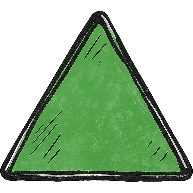 a green triangle emoji