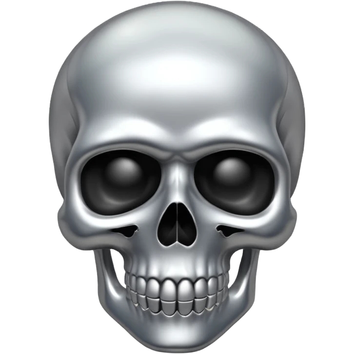 silver chrome scull emoji