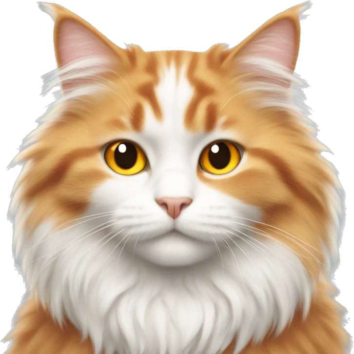 Orange and white fluffy cat emoji