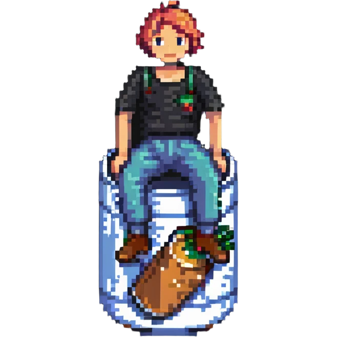 man sitting on a can, can bursting emoji