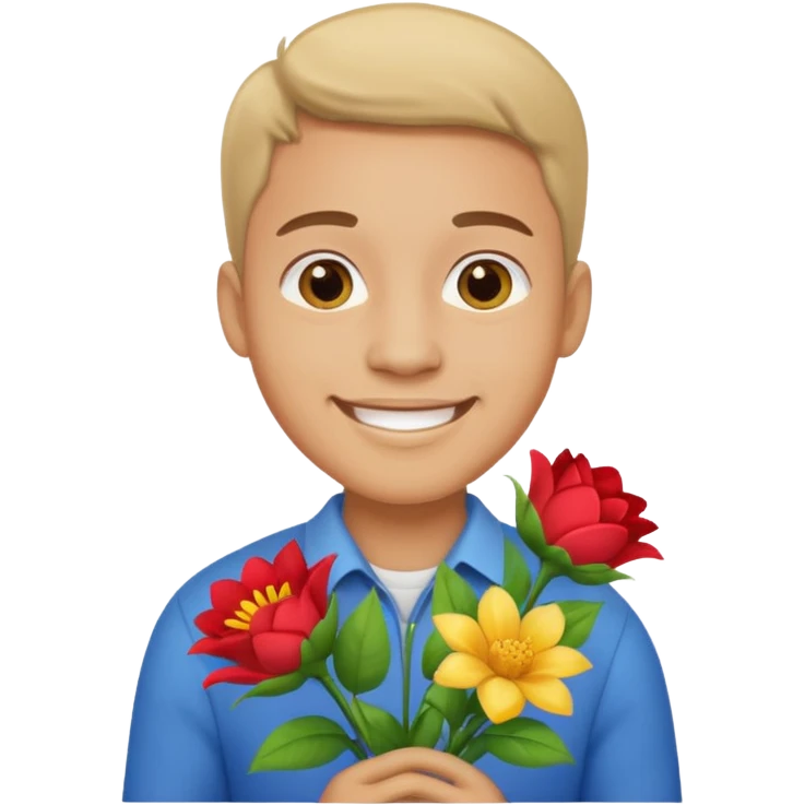 Man flowers at bottom emoji